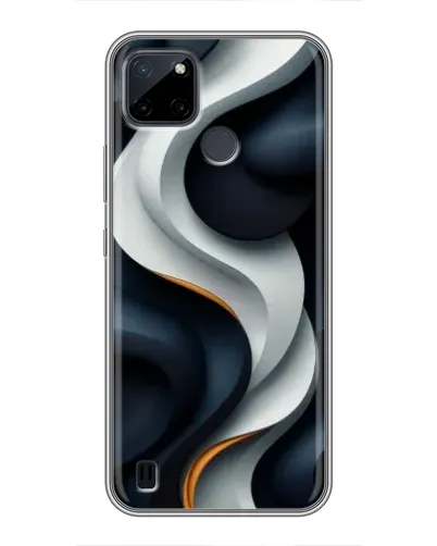 Чохол для Realme C12 з картинкою «Об'ємні чорно-білі стрічки»