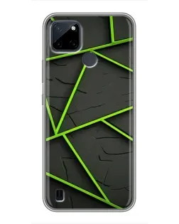 Чохол для Realme C12 з картинкою «Зелені геометричні лінії» Чохол для Realme C12 з картинкою «Зелені геометричні лінії»