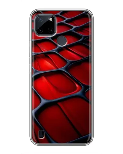 Чохол для Realme C12 з картинкою «Червона глянцева сітка»