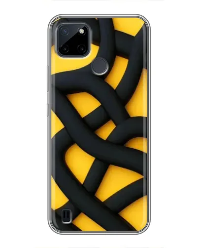 Чохол для Realme C12 з картинкою «Чорне жовте переплетення»