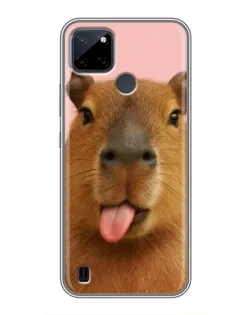 Чехол для Realme C12 с картинкой «Капибара с языком» Чехол для Realme C12 с картинкой «Капибара с языком»