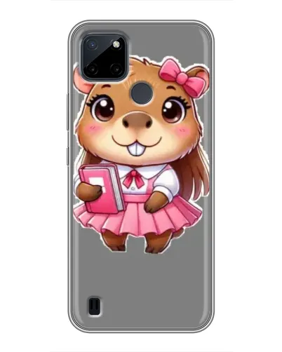 Чехол для Realme C12 с картинкой «Девочка капибара»