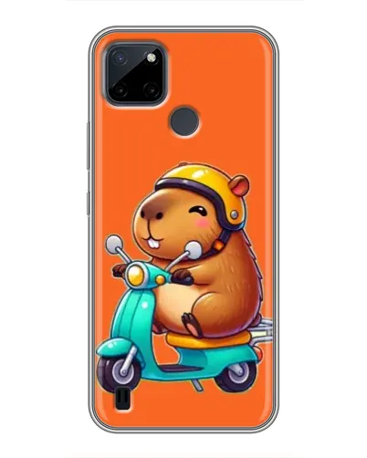 Чехол для Realme C12 с картинкой «Капибара на скутере»