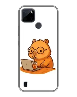 Чехол для Realme C12 с картинкой «Капибара с ноутбуком» Чехол для Realme C12 с картинкой «Капибара с ноутбуком»