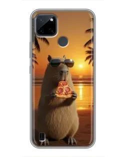 Чехол для Realme C12 с картинкой «Капибара с пиццей» Чехол для Realme C12 с картинкой «Капибара с пиццей»