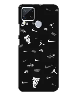 Чехол для Realme C15 с картинкой «Nike Black Pattern»