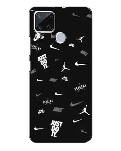 Чехол для Realme C15 с картинкой «Nike Black Pattern» Чехол для Realme C15 с картинкой «Nike Black Pattern»