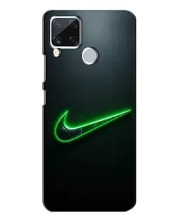 Чехол для Realme C15 с картинкой «Неоновый контур Nike»