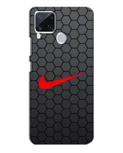 Чехол для Realme C15 с картинкой «Nike — карбоновая сетка»