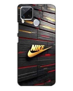 Чохол для Realme C15 з картинкою «Золотий Nike на металі»