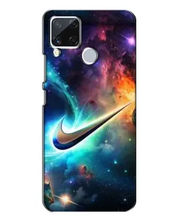 Чохол для Realme C15 з картинкою «Космічний Nike Swoosh»