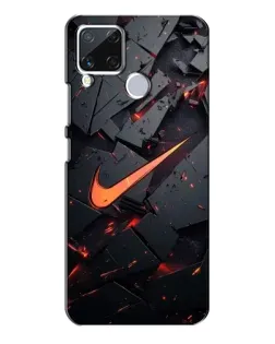 Чохол для Realme C15 з картинкою «Nike — ефект розломів»