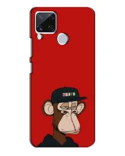 Чехол для Realme C15 с картинкой «Bored Ape — красный фон»