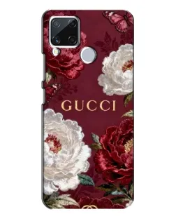 Чохол для Realme C15 з картинкою «Gucci — бордові троянди»