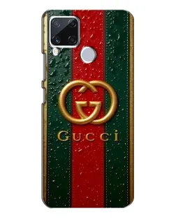 Чохол для Realme C15 з картинкою «Gucci — фірмова смуга та золото»