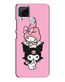 Чехол для Realme C15 с картинкой «Трио My Melody и Kuromi»