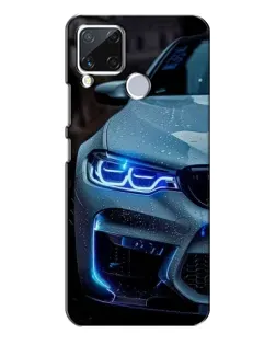Чехол для Realme C15 с картинкой «Взгляд BMW с синими фарами»