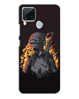 Чехол для Realme C15 с картинкой «PUBG — огненный силуэт»