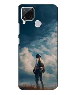 Чехол для Realme C15 с картинкой «Герой PUBG на скале»