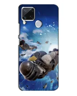 Чехол для Realme C15 с картинкой «Десант PUBG — прыжок»