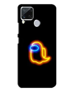 Чехол для Realme C15 с картинкой «Among Us неоновое сияние»