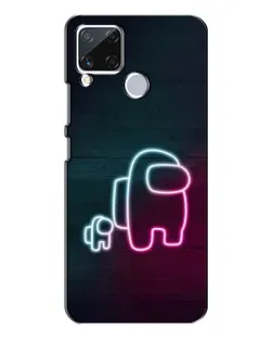 Чехол для Realme C15 с картинкой «Among Us неон-арт»
