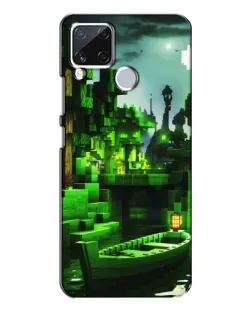 Чехол для Realme C15 с картинкой «Minecraft лесной пейзаж»