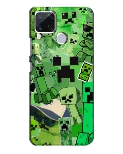 Чехол для Realme C15 с картинкой «Криперы Minecraft»