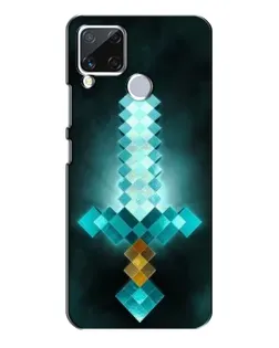 Чехол для Realme C15 с картинкой «Алмазный меч неон»