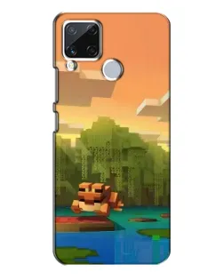 Чохол для Realme C15 з картинкою «Майнкрафт захід сонця»