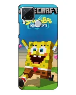 Чохол для Realme C15 з картинкою «Губка Боб Minecraft»