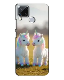 Чехол для Realme C15 с картинкой «Пара единорогов»