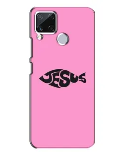 Чохол для Realme C15 з картинкою «Рожевий символ Jesus»