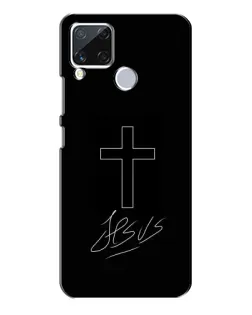 Чохол для Realme C15 з картинкою «Графічний хрест Jesus»