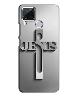 Чохол для Realme C15 з картинкою «Металевий хрест Jesus»