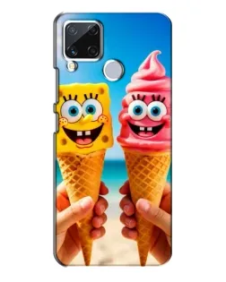 Чехол для Realme C15 с картинкой «Спанч Боб мороженое»