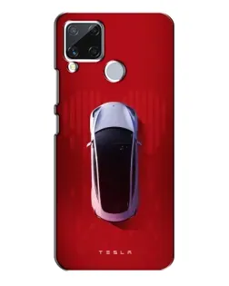 Чехол для Realme C15 с картинкой «Tesla Top View»