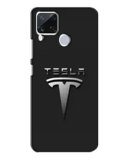 Чехол для Realme C15 с картинкой «Стальной логотип Tesla»