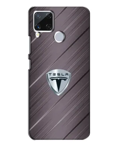 Чехол для Realme C15 с картинкой «Металлическая текстура Tesla» Чехол для Realme C15 с картинкой «Металлическая текстура Tesla»