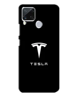 Чехол для Realme C15 с картинкой «Tesla White Logo»
