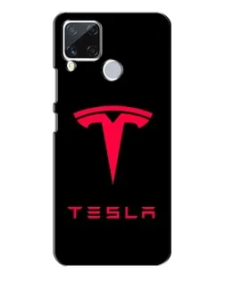 Чехол для Realme C15 с картинкой «Tesla Red Logo»