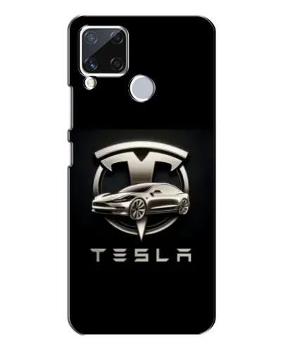 Чехол для Realme C15 с картинкой «Tesla — серебристое авто» Чехол для Realme C15 с картинкой «Tesla — серебристое авто»