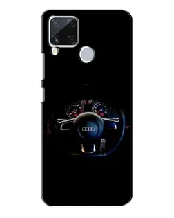 Чехол для Realme C15 с картинкой «Салон Audi — руль»