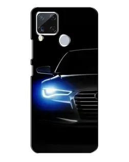 Чехол для Realme C15 с картинкой «Неоновый взгляд Audi»