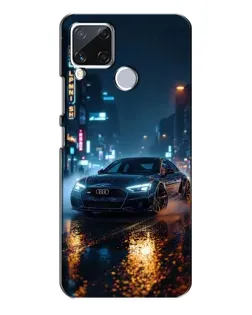 Чехол для Realme C15 с картинкой «Ночной город и Audi»