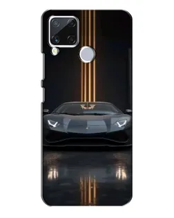 Чехол для Realme C15 с картинкой «Lamborghini золотые линии»