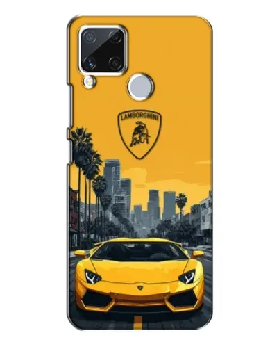 Чехол для Realme C15 с картинкой «Желтый Lamborghini город» Чехол для Realme C15 с картинкой «Желтый Lamborghini город»