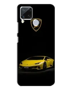 Чехол для Realme C15 с картинкой «Lamborghini желтый акцент»