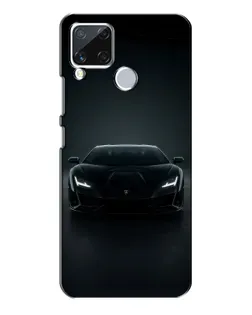 Чехол для Realme C15 с картинкой «Черный Lamborghini Aventador»