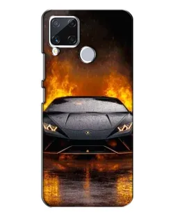 Чехол для Realme C15 с картинкой «Lamborghini в огне»